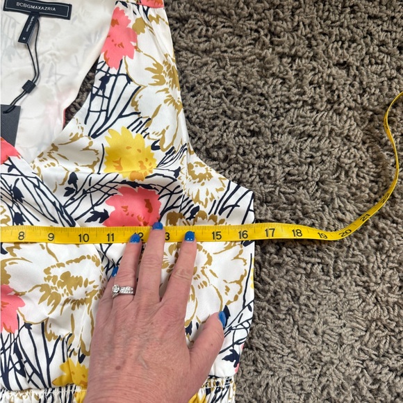 BCBG Max Azaria flounced racer back blouson mini dress - Picture 10 of 12